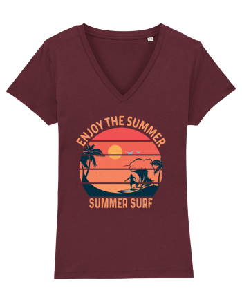 Enjoy The Summer Surf Sunset Burgundy