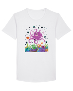 Happy Octopus Tricou mânecă scurtă guler larg Bărbat Skater