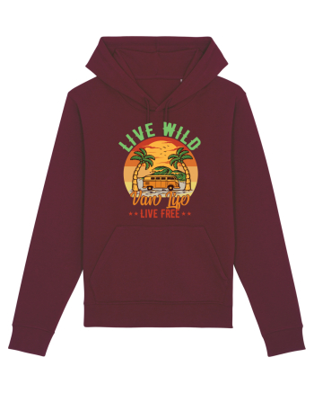 Live Wild Live Free Burgundy