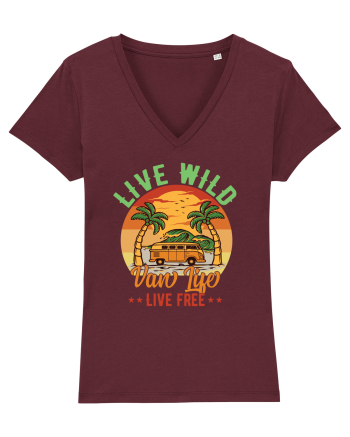 Live Wild Live Free Burgundy