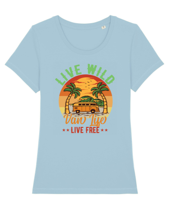 Live Wild Live Free Sky Blue