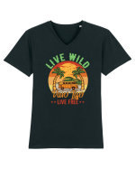 Live Wild Live Free Tricou mânecă scurtă guler V Bărbat Presenter