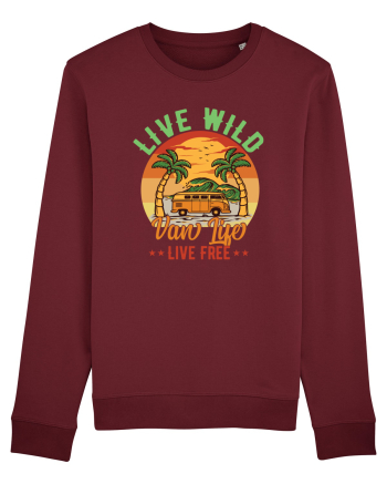 Live Wild Live Free Burgundy