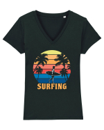 Surfing Tricou mânecă scurtă guler V Damă Evoker