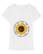 Beautiful Wild Strong Sunflower Tricou mânecă scurtă guler V Damă Evoker