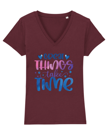 Great Thinks Take Time Burgundy