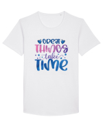 Great Thinks Take Time Tricou mânecă scurtă guler larg Bărbat Skater