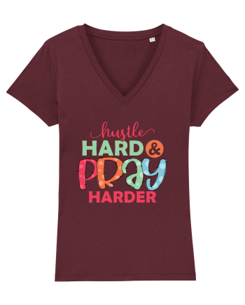 Hustle Hard Pray Harder Burgundy