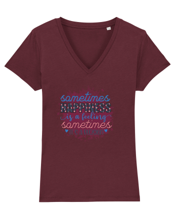 Sometimes Happiness Burgundy