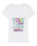 Stars Can't Shine Without Darkness Tricou mânecă scurtă guler V Damă Evoker
