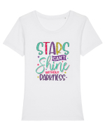 Stars Can't Shine Without Darkness Tricou mânecă scurtă guler larg fitted Damă Expresser