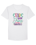 Stars Can't Shine Without Darkness Tricou mânecă scurtă guler larg Bărbat Skater