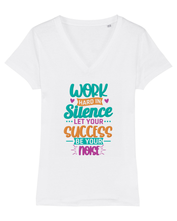 Work Hard In Silence White