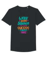 Work Hard In Silence Tricou mânecă scurtă guler larg Bărbat Skater