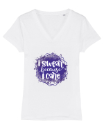 I Swear Because I Care Tricou mânecă scurtă guler V Damă Evoker