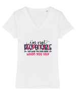 I'm Not Responsible For What My Face Does Tricou mânecă scurtă guler V Damă Evoker