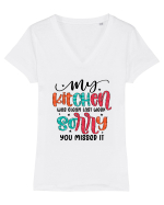 My Kitchen Was Clean Last Week Sorry You Missed It Tricou mânecă scurtă guler V Damă Evoker