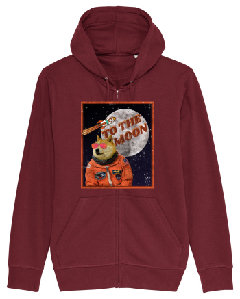 To The moon  Dogecoin Astronaut  Burgundy