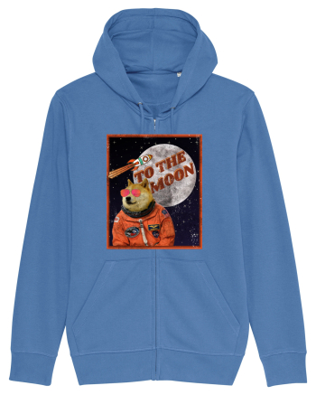 To The moon  Dogecoin Astronaut  Bright Blue