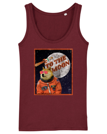 To The moon  Dogecoin Astronaut  Burgundy