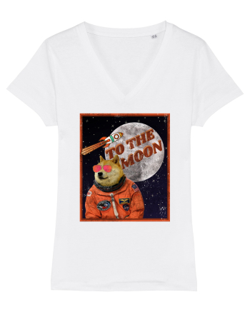 To The moon  Dogecoin Astronaut  White