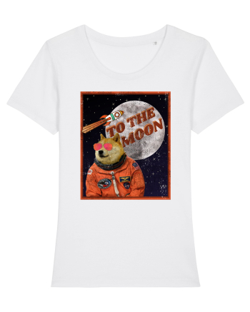 To The moon  Dogecoin Astronaut  White
