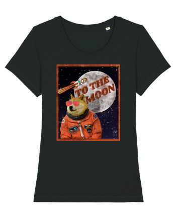 To The moon  Dogecoin Astronaut  Black