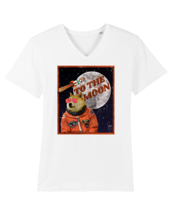 To The moon  Dogecoin Astronaut  White