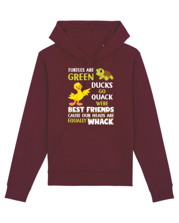 Turtles And Ducks Burgundy