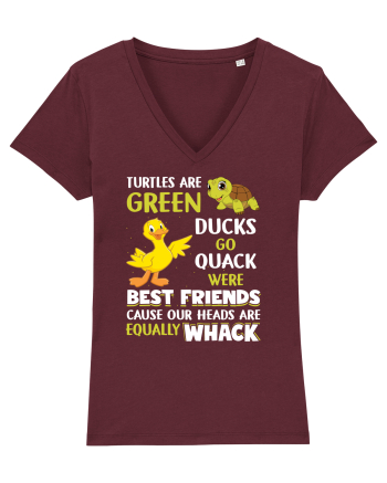 Turtles And Ducks Burgundy