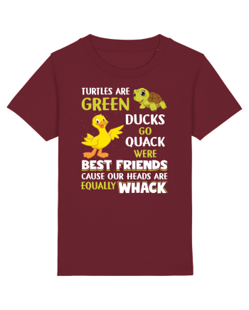 Turtles And Ducks Burgundy