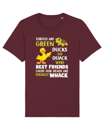 Turtles And Ducks Burgundy