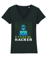Ethical Hacker Tricou mânecă scurtă guler V Damă Evoker
