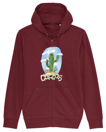 Summer Breeze - Watercolor Cactus Burgundy