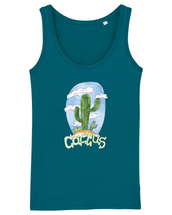 Summer Breeze - Watercolor Cactus Ocean Depth