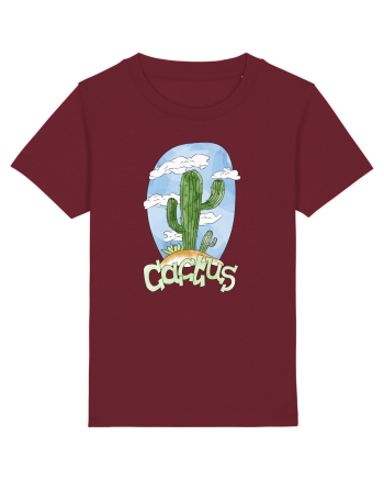Summer Breeze - Watercolor Cactus Burgundy