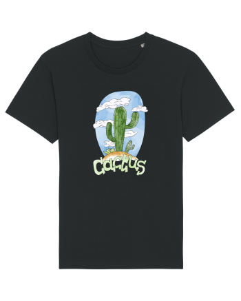 Summer Breeze - Watercolor Cactus Black