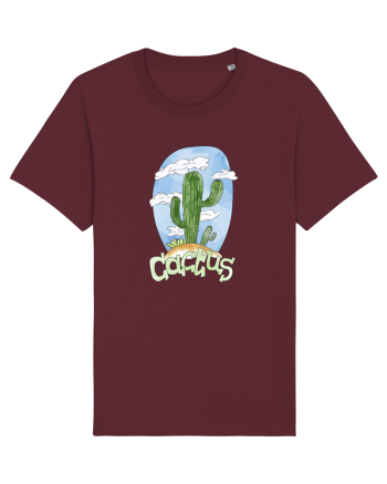 Summer Breeze - Watercolor Cactus Burgundy