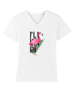 Summer Breeze - Watercolor Flamingo Tricou mânecă scurtă guler V Bărbat Presenter