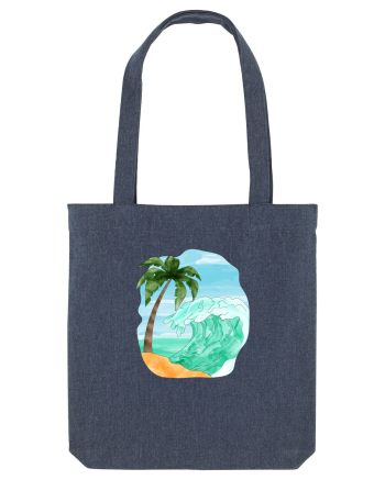 Summer Breeze - Watercolor  Wave (Val) Midnight Blue