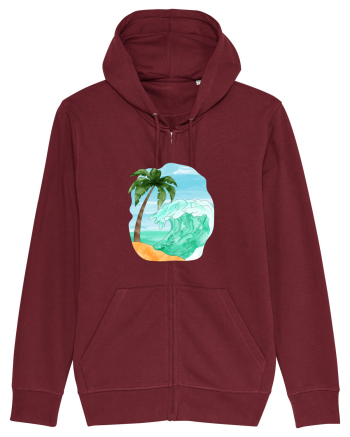 Summer Breeze - Watercolor  Wave (Val) Burgundy