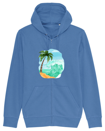 Summer Breeze - Watercolor  Wave (Val) Bright Blue