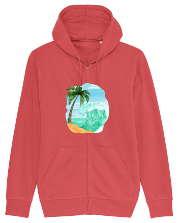 Summer Breeze - Watercolor  Wave (Val) Carmine Red