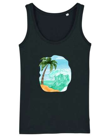 Summer Breeze - Watercolor  Wave (Val) Black