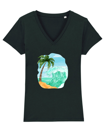 Summer Breeze - Watercolor  Wave (Val) Black