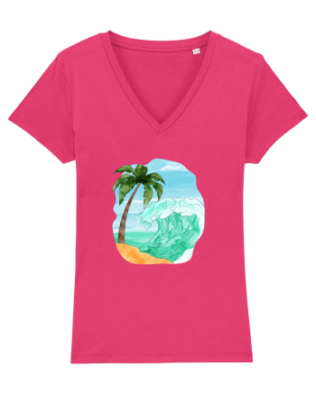 Summer Breeze - Watercolor  Wave (Val) Raspberry