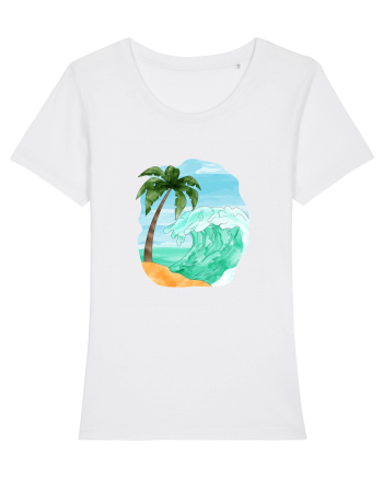 Summer Breeze - Watercolor  Wave (Val) White