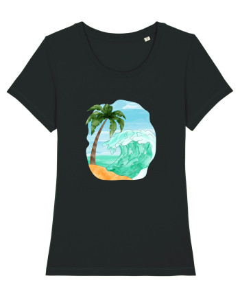 Summer Breeze - Watercolor  Wave (Val) Black