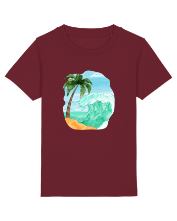 Summer Breeze - Watercolor  Wave (Val) Burgundy