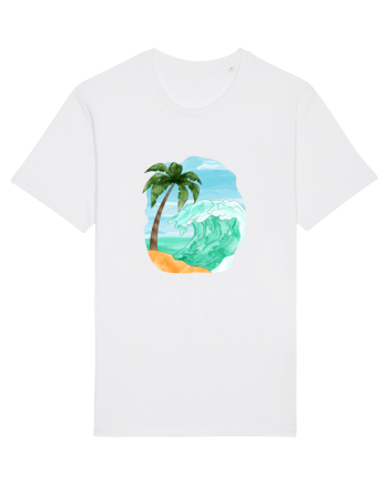 Summer Breeze - Watercolor  Wave (Val) White